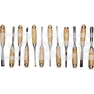 Набор STAYER: Стамески 'PROFI' фигурные, с деревянной ручкой, 12шт (1835-H12_z01)