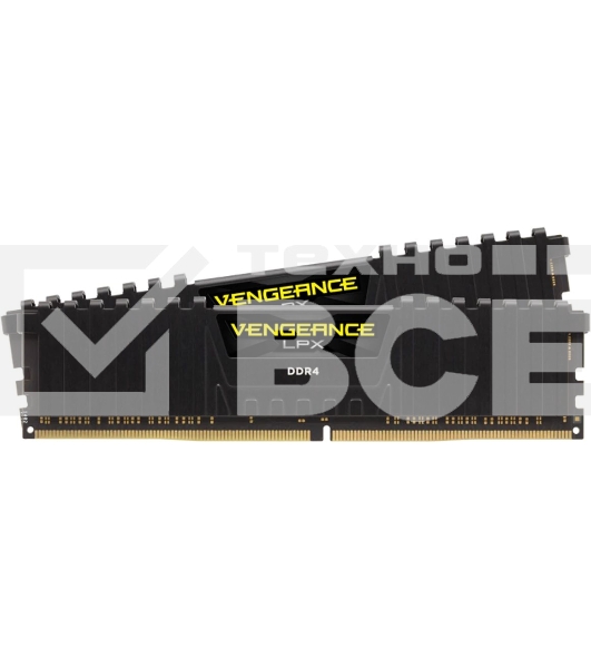 Оперативная память Corsair Vengeance LPX, DDR4, 16GB (2x8GB), 3200MHz, CL16, с радиаторами, черный