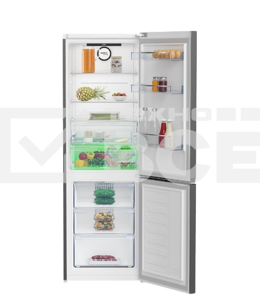 Холодильник Beko B3RCNK362HS серебристый двухкамерный 220/100л морозилка снизу, Total No Frost