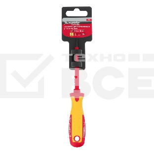 Отвертка Matrix Insulated, SL4,0 x 100 мм, CrMo, до 1000 В, двухкомп.рукоятка