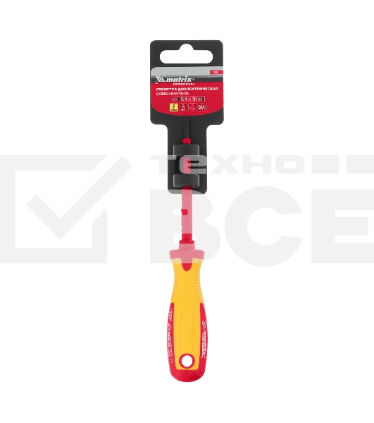Отвертка Matrix Insulated, SL4,0 x 100 мм, CrMo, до 1000 В, двухкомп.рукоятка