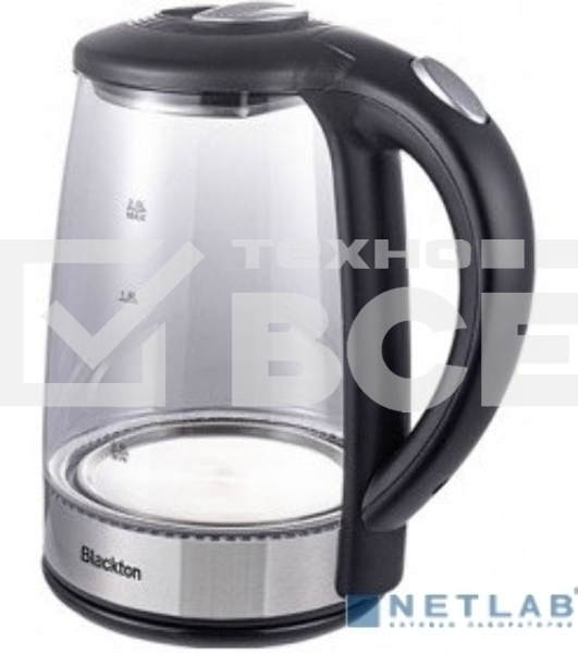 Чайник Blackton Bt KT2026G Черный-Сталь, 1500 Вт, 2.0 л