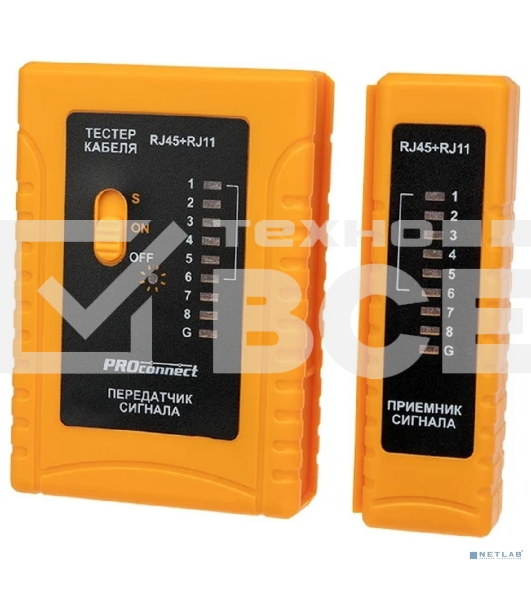 Тестер кабеля PROconnect RJ-45+RJ-11 468