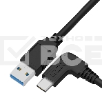 Кабель GCR интерфейсный USB 3.0 (USB 3.2 Gen 1) Type C 1.0m, АМ / CM угловой, 5 Гбит/с, черный, GCR-54771, фото3