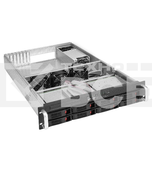 Серверный корпус ExeGate Pro 2U660-HS08 (RM 19', высота 2U, глубина 660, БП 2U-800ADS, 8xHotSwap, USB)