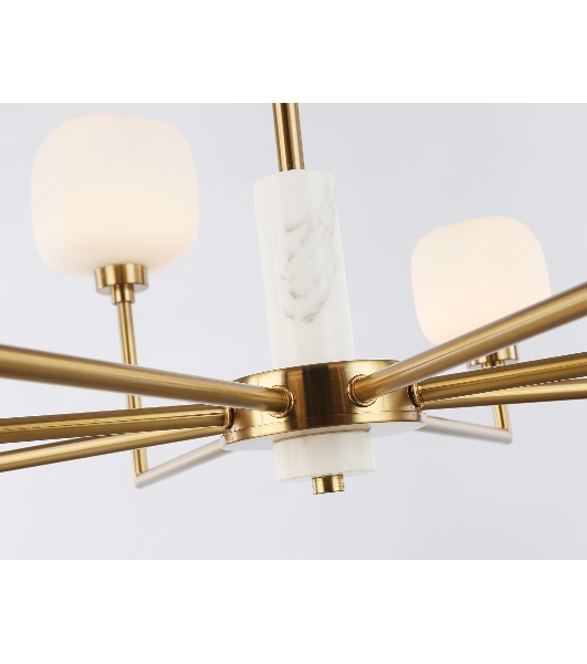 Люстра Ambrella light LH53017/8 BS/FR латунь/белый матовый G9*8 max 40W D830*680
