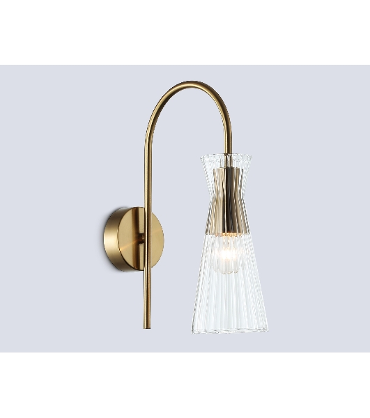 Настенный светильник Ambrella light LH55705 BS/CL латунь/прозрачный E14 max 40W 220*90*300