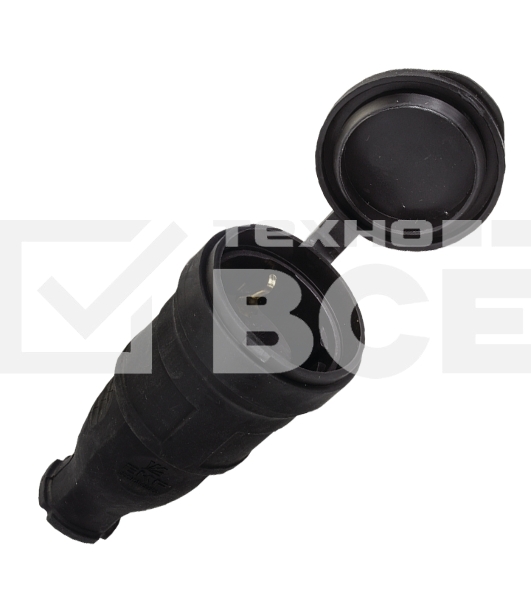 Розетка переносная 16А 230В 2P+PE с защ. крышкой IP44 каучук EKF RPS-012-16-230-44