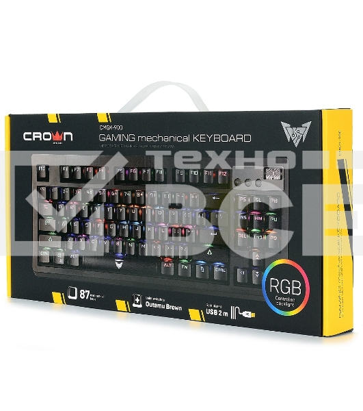 Клавиатура CROWN CMGK-900 проводная, USB, чёрный