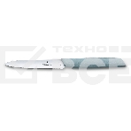 Нож кухонный Victorinox Swiss Modern (6.9006.10W21) стальной разделочный лезв.100мм серрейт. заточка серый, фото3