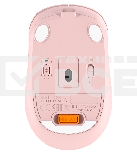Мышь беспроводная A4Tech Fstyler FB10C розовый, 2000 dpi, радиоканал, Bluetooth, USB, кнопки - 4