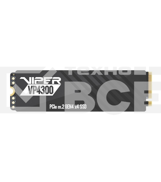 Накопитель SSD Patriot Viper VP4300, 2Tb, PCIe 4.0 x4, M.2 2280, NVMe, R/W 7400/6800, с радиатором