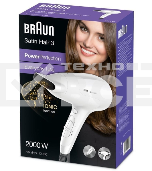Фен Braun BRHD380E 2000Вт белый