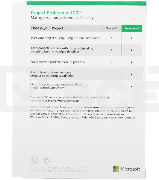 Офисное приложение Microsoft Project Professional 2021 Win English Medialess P8 (H30-05950)