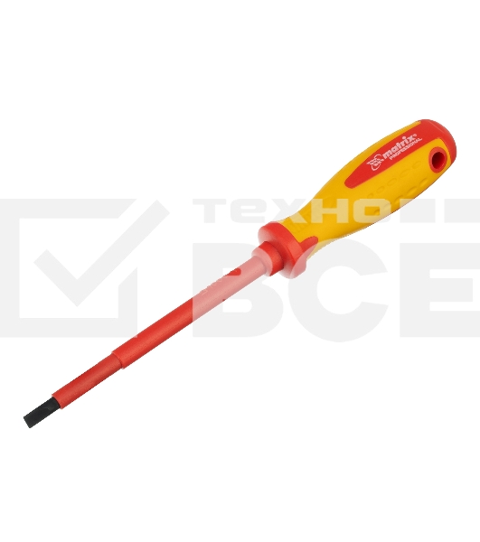 Отвертка Matrix Insulated, SL5,5 x 125 мм, CrMo, до 1000 В, двухкомп. рукоятка