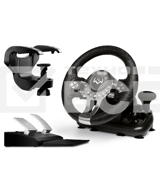 Руль SVEN GC-W800 (педали, вибро, скоба, D-pad, 12 кл, PC/PS3/PS4/XBOXONE/Xinput)