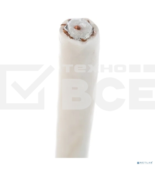 Кабель коаксиальный PROconnect RG-6U+Cu, 75 Ом, Cu/Al/Cu, 48%, бухта 100 м, белый
