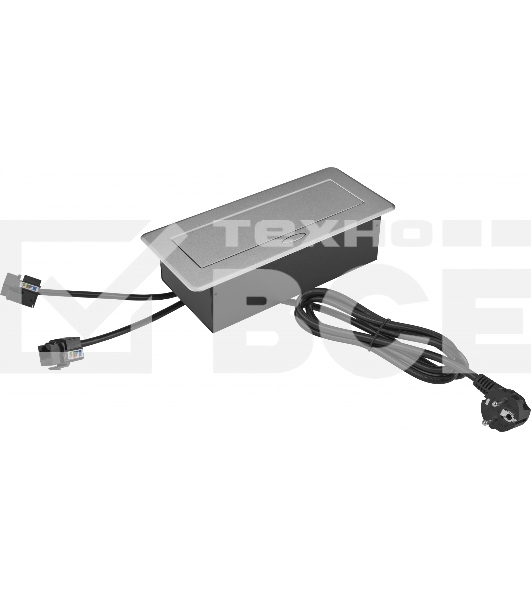 Розетка Cactus CS-SOCKET-EU2-USBA/C-NET для столешницы серый