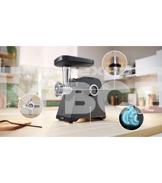 Мясорубка Bosch MFWS440B, 1900W, черный