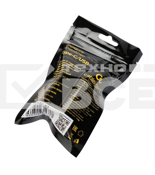 Зарядное устройство Cablexpert MP3A-PC-63, 30Вт GaN, 3А, QC4.0/PD, 1xUSB, 1xType-C, белый, пакет