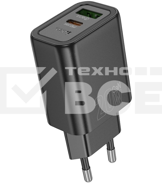 Сетевое зарядное устройство Hoco N61 Gentle 20W 3A (PD+QC) черный (44235)