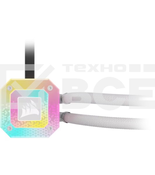 Система жидкостного охлаждения Corsair iCUE H100i ELITE CAPELLIX XT (240мм, белый, RGb/Fans: 2x120мм, 65.57CFM, 34.1dBA, 2400RPM/S: 1851, 1700, 1200, 115x, 2011, 2066, AM5, AM4)