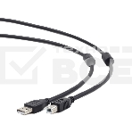 Кабель Gembird/Cablexpert CCF2-USB2-AMBM-10 USB 2.0 Pro AM/BM, 3м, экран, 2феррит.кольца, черный, пакет, фото4