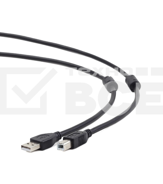 Кабель Gembird/Cablexpert CCF2-USB2-AMBM-10 USB 2.0 Pro AM/BM, 3м, экран, 2феррит.кольца, черный, пакет