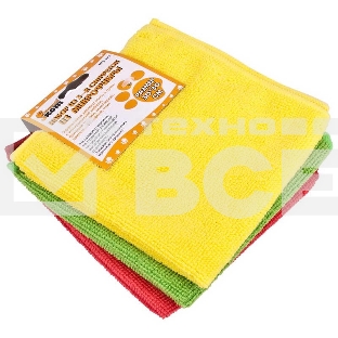 Набор из 3-х салфеток из микрофибры Рыжий кот MFS-02/3, размер: 30x30 см