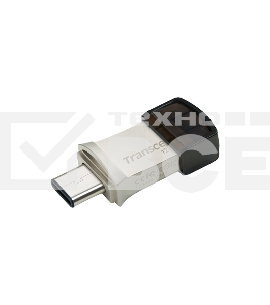 Флешка USB Transcend JetFlash 890S (TS128GJF890S), 128Gb, USB 3.1/Type-C, R/W 70/25, темно-серый