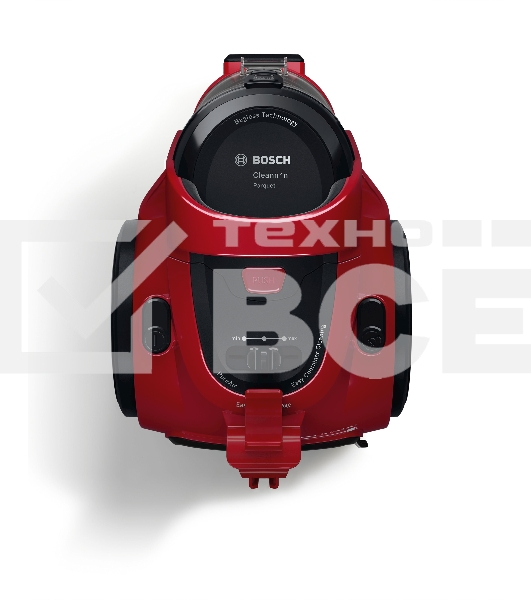 Пылесос Bosch BGC05AAA2 красный/черный, 350/700 Вт, уборка сухая, пылесборник контейнер 1.5 л