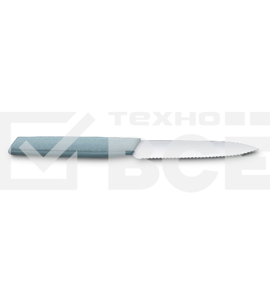 Нож кухонный Victorinox Swiss Modern (6.9006.10W21) стальной разделочный лезв.100мм серрейт. заточка серый