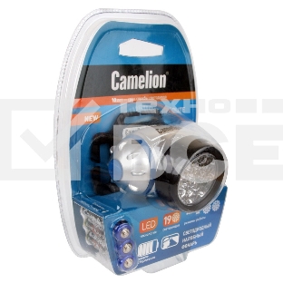Фонарь Camelion LED5313-19F4 (фонарь налобн, металлик, 19LED, 4 реж, 3XR03 в компл, пласт, блист)
