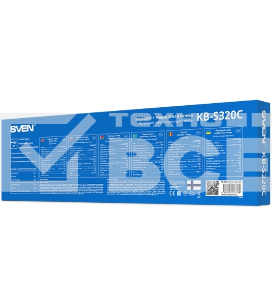 Комплект клавиатура + мышь SVEN KB-S320C клавиатура и мышь черные (USB, 105 кл, 4 кнопки, 1000 dpi)
