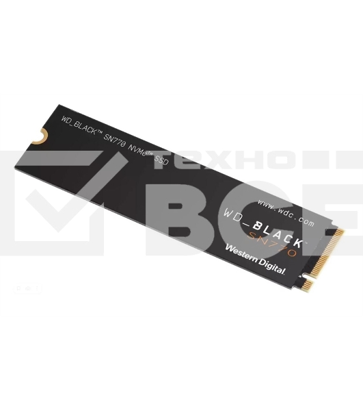 Накопитель WD SSD Black SN770 NVMe, 1.0TB, M.2(22x80mm), NVMe, PCIe 4.0 x4, 3D TLC, R/W 5150/4900MB/s, IOPs 740 000/800 000, TBW 600, DWPD 0.3 (12 мес.)