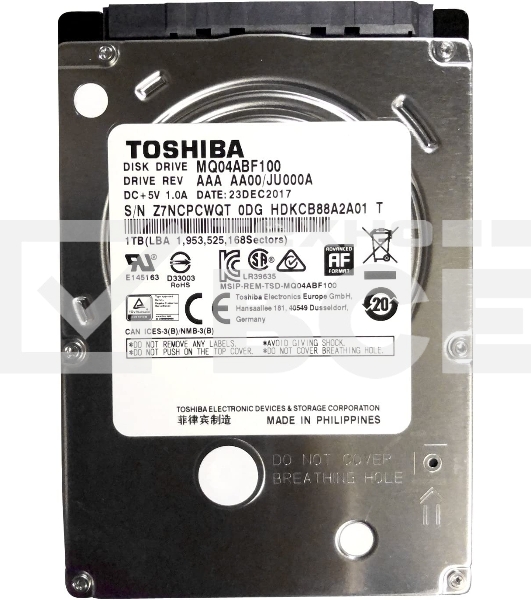 Жесткий диск Toshiba 1Tb 5400rpm MQ04ABF100 128Mb 2.5
