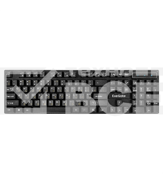 Комплект ExeGate Professional Standard Combo MK110 (клавиатура влагозащищенная 104кл. + мышь оптическая 1000dpi, 3 кнопки и колесо прокрутки, длина кабелей 1,5м; USB, черный, Color Box)