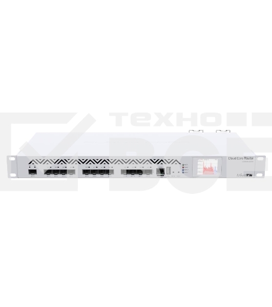 Маршрутизатор Mikrotik CCR1016-12S-1S+ Cloud Core Router 1016-12S-1S+ with Tilera Tile-Gx16 CPU (16-cores, 1.2Ghz per core), 2GB RAM, 12xSFP cages, 1xSFP+ cage, RouterOS L6, 1U rackmount case, Dual PSU, LCD panel