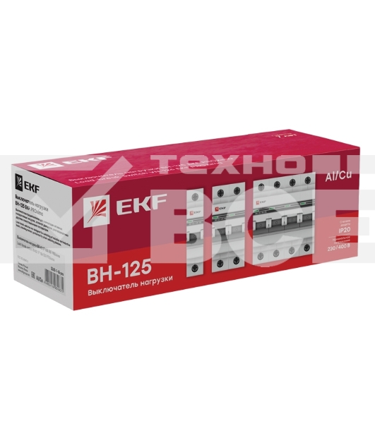 Выключатель нагрузки 3п 100А ВН-125 PROxima EKF SL125-3-100-pro
