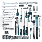 Набор инструментов Gross 76 предметов, 120 зубьев, CrV1/4, 1/2