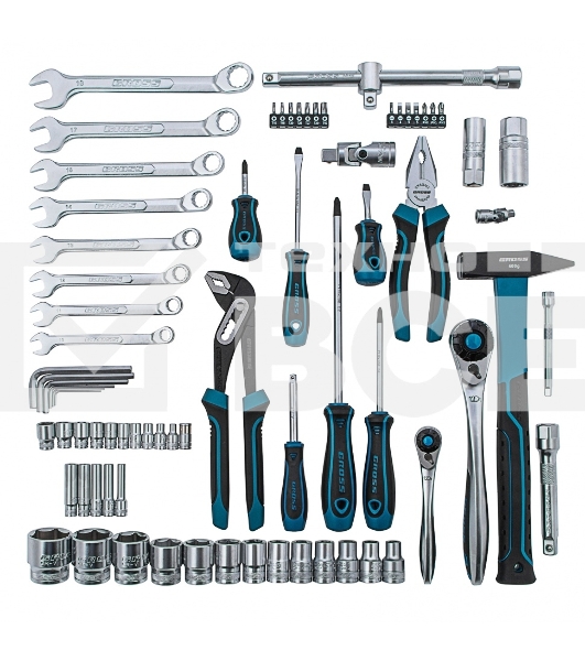 Набор инструментов Gross 76 предметов, 120 зубьев, CrV1/4, 1/2