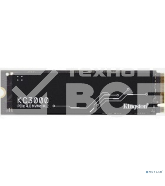 Накопитель SSD Kingston KC3000, 1TB, M.2 2280, PCIe 4.0 x4, R/W 7000/6000, с радиатором.