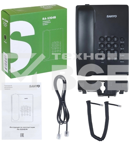 Телефон проводной SANYO RA-S204B черный
