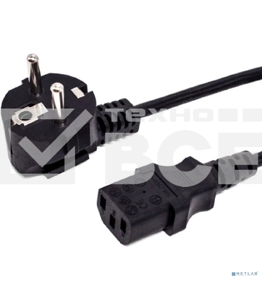 Кабель питания Filum ПВС-АП 3x0.75 CEE 7/7(Schuko) угловая - C13, 220/250В, 10А, чёрный, 1.8м