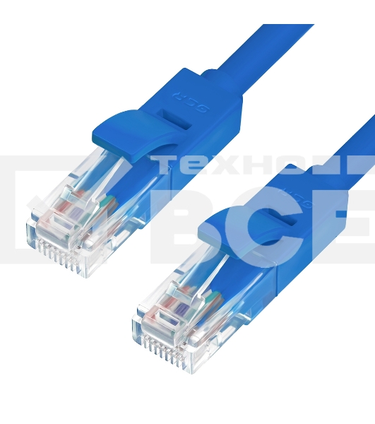 Патч-корд Greenconnect GCR-LNC01-C-1.0m перекрестный ethernet 1.0m UTP кат.5е, синий, RJ45, литой