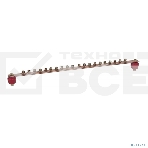 Медная шина заземления Cabeus CGb-IN-1U-20-19 с изоляторами, 20 точек подключения, 19' дюймов, фото 1