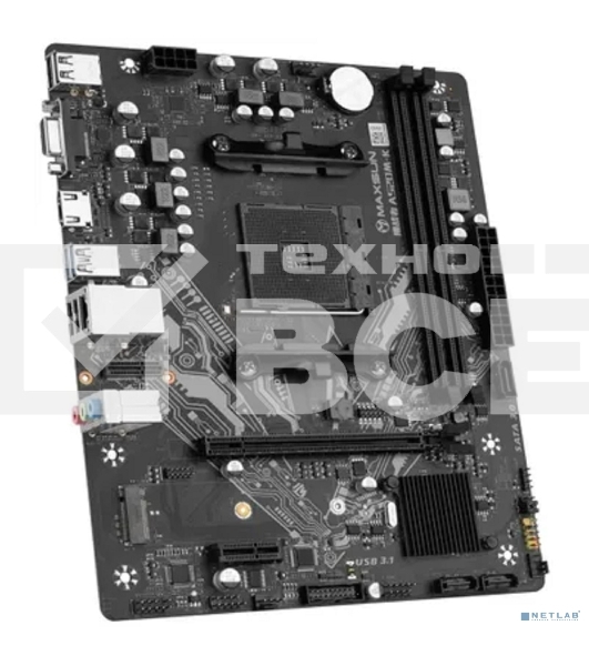 Материнская плата Maxsun Challenger A520M-K, AM4, AMD A520, 2xDDR4, 3xSATA, 1xM.2, 1xPCIe 3.0 x16, 1xPCIe 3.0 x1, 1xHDMI, 1xVGA, 1x 1Gb LAN, 2xUSB-A 3.2 Gen 1, 4xUSB-A 2.0, 3x3.5 мм, 5.1, M-ATX