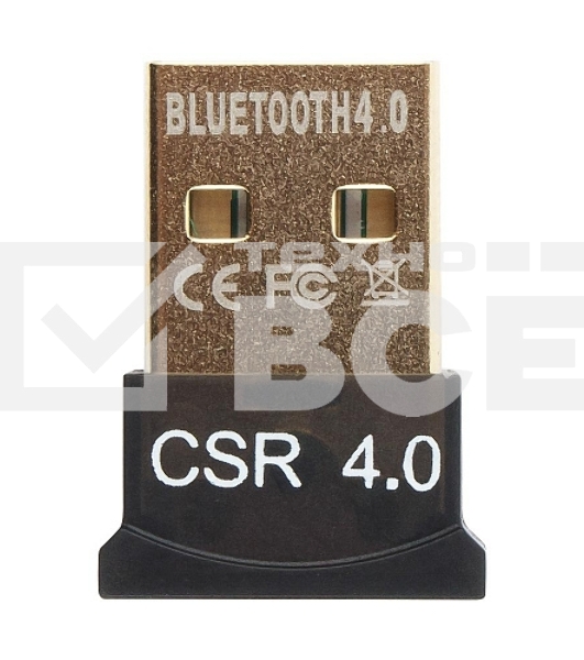 Адаптер Bluetooth Gembird, BTD-MINI5, ультратонкий корпус, v.4.0, 50 метров, до 24 Мбит/сек, USB