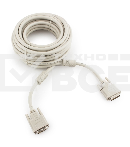 Кабель DVI-D dual link Gembird/Cablexpert CC-DVI2-10M, 25M/25M, 10м, экран, феррит.кольца, пакет