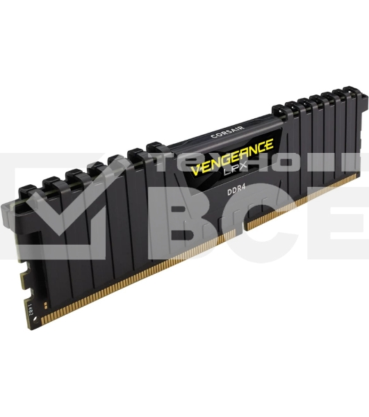 Оперативная память Corsair Vengeance LPX, DDR4, 16GB (2x8GB), 3200MHz, CL16, с радиаторами, черный